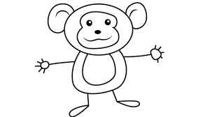 Next draw a round outline for the head. Easy Cute Monkey Drawing For Kids How To Draw A Simple Cartoon Monkey Drawing Step By Step Youtube
