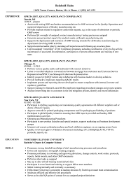 Tips and examples of how to put skills and achievements on a qa tester resume. Specialist Quality Assurance Resume Samples Velvet Jobs