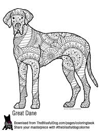 The Blissful Dog Coloring Book Dog Coloring Book Dog Coloring Page Great Dane Colors