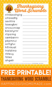 Check spelling or type a new query. Thanksgiving Word Scramble Puzzle Happiness Is Homemade