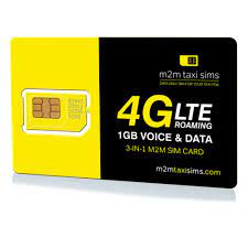 1gb Uk Roaming M2m Data And Voice Sim Contract 7 95 Per Month M2m Taxi Sims
