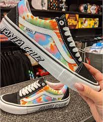 Vans X Santa Cruz Old Skool Pro Tie Dye Skate Shoes Zumiez In 2021 Vans Skate Shoes Vans Classic Slip On Sneaker