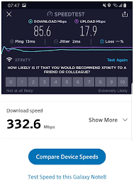 Note that these speed test results are often lower than your plan speed due to a number of factors outside of your isp's control. I Ve Usually Used The Speedtest App To Test My Devices Internet Speed But I Dumped Centurylink And Got Comcast Downloaded There Xfinity App That Comes With The Ability To Test Your Devices
