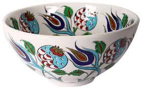 Nar Ve Lale Motifli Cini Kase Mutfak Banyo Zeynep Tiskaya Kase Kaseler Sanat