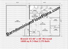 A spacious loft could be added above the bedrooms for storage or a bonus room. Branch 3 Bedroom 2 Bath 40 Foot Wide Barndominium Floor Plans Barndominiumfloorplans