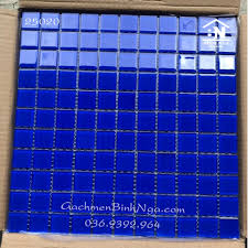 Gạch Mosaic thủy tinh xanh dương lát hồ bơi giá rẻ vỉ 30x30 cm 25020 |  Shopee Việt Nam