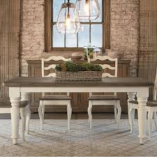 Bassett's hgtv home™ design center can help you design the perfect custom furniture needed for your home or business, or put together a complete room makeover plan that fits. Bassett Dining Tables Farmhouse 4015 4272 Weathered Barn Farmhouse White Rectangle From Mattress Depot