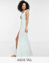 Le migliori marche di vestiti eleganti di tendenza Asos Design Tall Vestito Da Mare Lungo In Pizzo Verde Menta Con Volant Asos