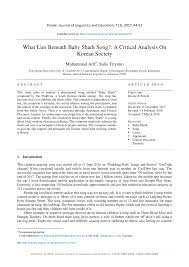 Les privat di bahasa inggris terbaik di kota sukoharjo dengan harga terjangkau. Pdf What Lies Beneath Baby Shark Song A Critical Analysis On Korean Society