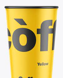 Download Opened Matte 0 5l Coffee Cup Mockup In Cup Bowl Mockups On Yellow Images Object Mockups
