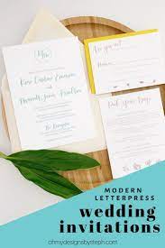 Modern Monogram Wedding Invitations Oh My Designs By Steph In 2020 Monogram Wedding Invitations Letterpress Wedding Letterpress Wedding Invitations