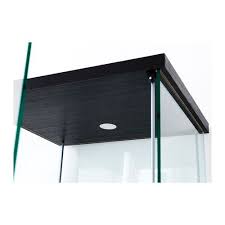 Detolf Glass Door Cabinet Black Brown 43x163 Cm Ikea Ireland Glass Cabinet Doors Glass Door Double Door Design