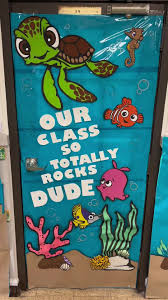 Ocean Classroom Transformation 😍 #firstgrade #oceantransformation  #doordecor #findingnemo #justkeepswimming