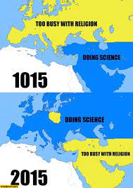 Too Busy With Religion Vs Doing Science Map Of The World Starecat Com