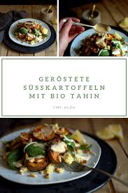 Vegan Food Gerostete Susskartoffeln Mit Yuvals Bio Tahina Free Minded Folks Blog In 2020 Rezepte Gerostete Susskartoffeln Gesunde Rezepte