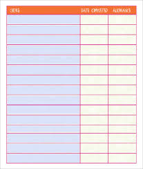 Chore Chart Template 15 Free Pdf Word Documents Download