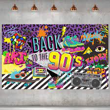 41 pack 90s party decorations balloon garland kit, hip pop theme backdrop, 10 chain balloons,30 link balloons for 80s 90s hip hop retro disco theme birthday wedding supplies photo booth props. Buy 90s Theme Backdrop Hip Hop Graffiti Back To 90 S Party Banner Background 71x43 3 Inch Fabric Wall Table Decorations Photo Booth Props Online In Turkey B081vhc6yn
