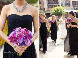 11 Black Bridesmaid Dresses Fuchia Pink Purple Bouquet Flowers Jw Marriott Wedding Chapel Of Inca Purple Bridesmaid Dresses Wedding Marriott Wedding Receptions