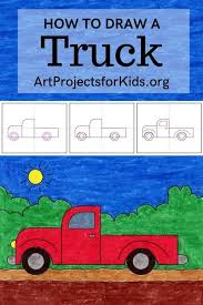 Learn how to draw this dump truck. How To Draw A Pickup Truck Art Projects For Kids