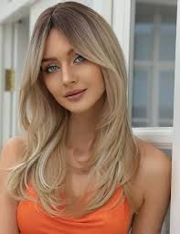 PERRUQUE FEMME MI-LONGUE blond doré méché blond très clair ABBY 24BT613 EUR  49,00