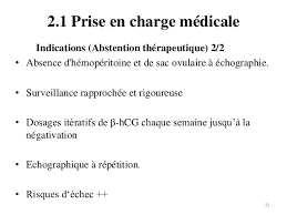 Une abstention thérapeutique est proposée. Grossesse Extra Uterine Dr Bocoum Amadou