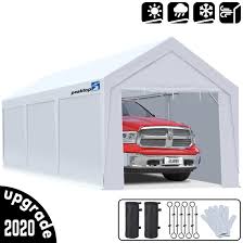 Peaktop Outdoor 10 X 20 Ft Upgraded Heavy Duty Carport Car Canopy With Removable Sidewalls Portable Garage Tent Boat Shelter With Reinforced Triangular Beams And 4 Weight Bags Walmart Com Walmart Com