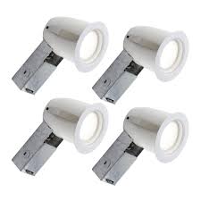 Bazz 3 In White Integrated Led Recessed Fixture Kit For Damp Locations 4 Pack 343l9wx4 The Home Depot