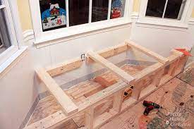Build a window seat with storage: Building A Window Seat With Storage In A Bay Window Window Seat Storage Diy Window Seat Bay Window Benches