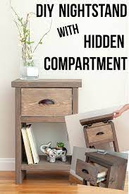 Easy Diy Nightstand With Hidden Compartment Diy Nightstand Diy Furniture Plans Diy Furniture
