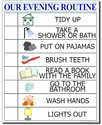 kids evening routine free printable checklist