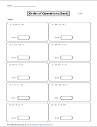 Please excuse my dear aunt sally! Order Of Operations Worksheets