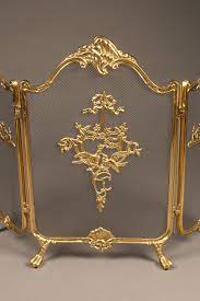 Antique fire screens for sale. Antique Solid Brass Folding Fireplace Screen With Nice Castings
