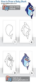 How To Draw A Baby Shark Art Drawings For Kids Drawing For Kids Drawing Tutorials For Kids