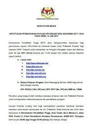 Semakan keputusan tawaran ke politeknik. Pejabat Pendaftar Umt Facebook