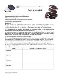 Oreo Mitosis Student Worksheet Balling Biology Lessons Mitosis Science Student