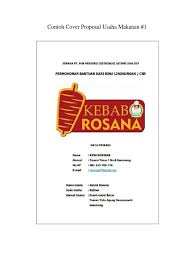 Mengembangkan kreatifitas kewirausahaan dilingkungan kampus. Contoh Cover Proposal Usaha Makanan