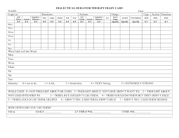 Dialectical Behavior Therapy Diary Card Dialectical Behavior Therapy Dbt Dbt Diary Card
