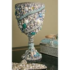 B B Simon Cup 500 Aquamarine Swarovski Crystal Silver Wine Glasses Seashell Crafts Shell Crafts Old Jewelry