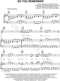 Jay Sean Do You Remember Sheet Music In C Major Transposable Download Print Sku Mn0082759