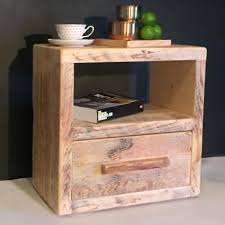 This beautiful bedside table is made of wood & brass. Beam Cube Reclaimed Wood Bedside Table With Drawer Modish Living