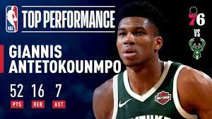 Giannis antetokounmpo career high in points and a list with his top 50 scoring performances in both the nba regular season and the playoffs. Giannis Antetokounmpo Records A Career High 52 Points March 17 2019 Youtube