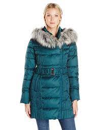 Betsey Johnson Women S Asymmetrical Belted Puffer With Faux Fur Trim Hood Shop2online Best Woman S Fashion Products Designed To Provide Coats Jackets Women Winter Outfits Warm Betsey Johnson