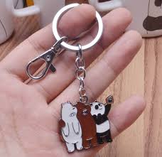 Anime We Bare Bears Grizzly Keychain Pendant Keyring Cosplay Collection Otaku0 Acessorios Divertidos Coisas De Papelaria Ursos Sem Cursos