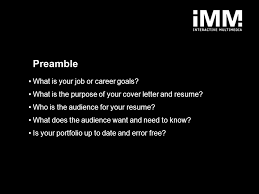 Is a cover letter necessary for a resume at an interview?. You And Your Resume The Cv And The Portfolio Preamble What Is Your Job Or Career Goals What Is The Purpose Of Your Cover Letter And Resume Who Is The Ppt