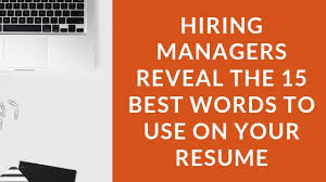 best words to use on your resume