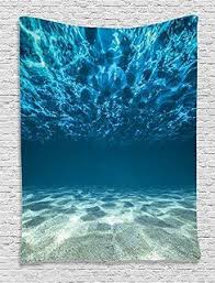 Ambesonne Ocean Decor Collection Bright Gravelly Bottom And Wavy Surface Tropical Seascape Abyss Underwater Picture Bedroom Liv With Images Ocean Decor Decor Beachy Room