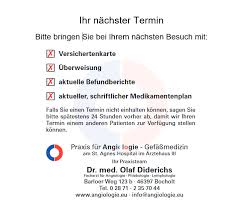 Medikamentenplan zu hause ausfüllen und mitbringen. Termin Praxis Fur Angiologie Gefassmedizin