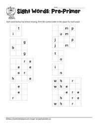 Have your child cut out letters from old magazines, the newspaper, etc. Missing Letter Sight Words Worksheets