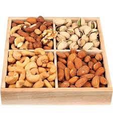 4 Section Wooden Nut Gift Nuts Gift Foods For Healthy Skin Gift Tray