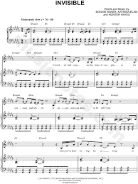 Hunter Hayes Invisible Sheet Music In Db Major Transposable Download Print Sku Mn0129771